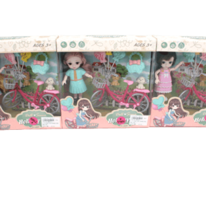 Muñeca con bicicleta
