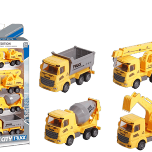 Set de 4 camiones de construcción a fricción