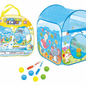 Carpa con pelotas y lápices