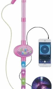 Micrófono rosado con pedestal
